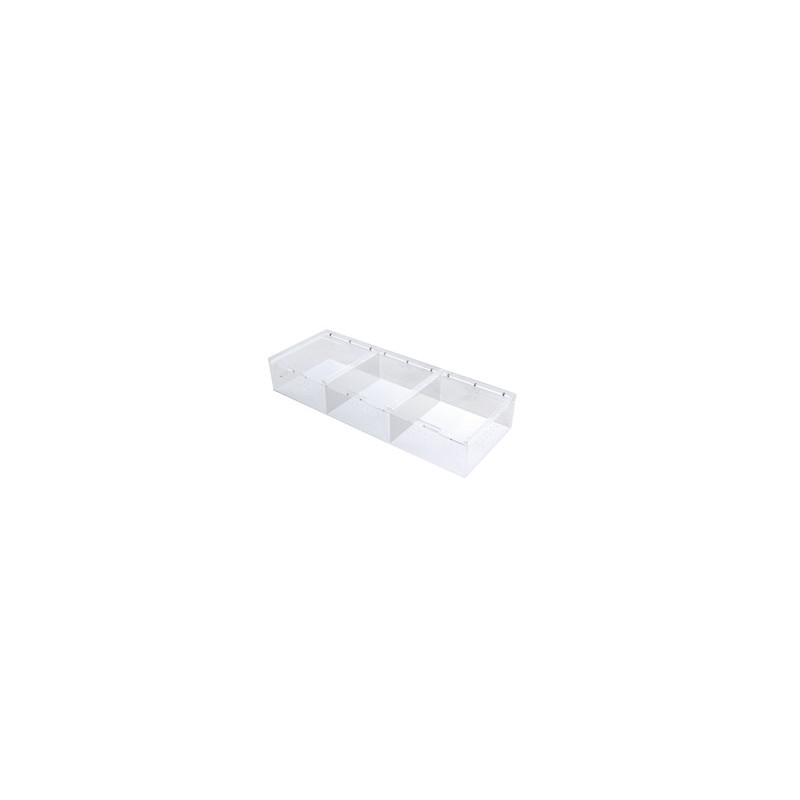 BOITE ACRYLIQUE 3 compartiments 56.5x20.6x9.5cm REPTIZOO--- BOITE ACRYLIQUE 3 compartiments 56.5x20.6x9.5cm REPTIZOO---