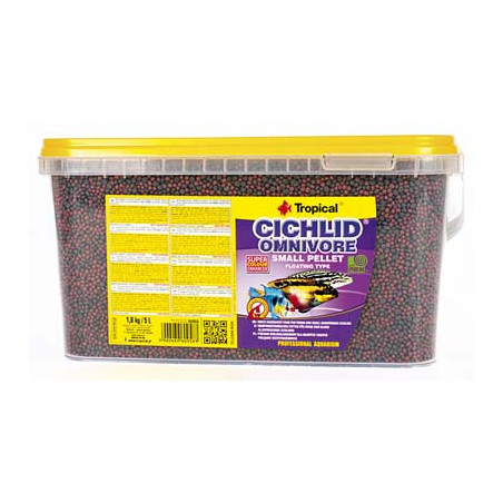 CICHLID OMNIVORE SMALL PELLET 5L/1.8KG