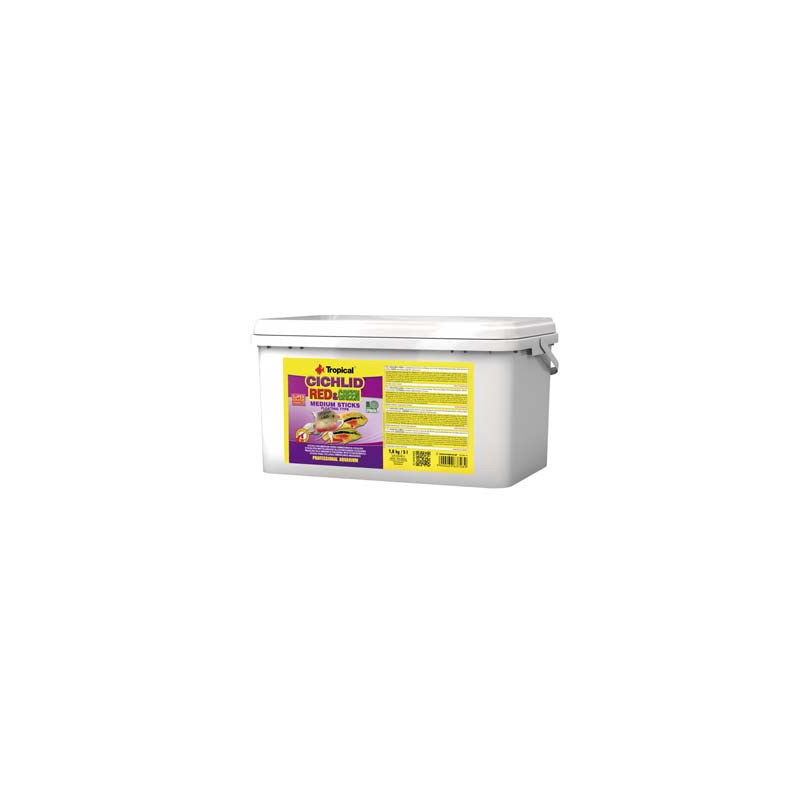 *CICHLID RED & GREEN MEDIUM STICKS 5L/1.8KG (sur commande) *CICHLID RED & GREEN MEDIUM STICKS 5L/1.8KG (sur commande)