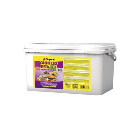 *CICHLID RED & GREEN MEDIUM STICKS 5L/1.8KG (sur commande)