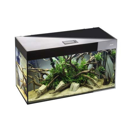 *AQUARIUM GLOSSY 80 SET NOIR DN led 2x14w 80x35x54cm 125L (sur cde)