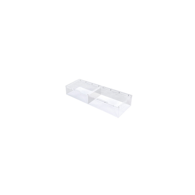 BOITE ACRYLIQUE 2 compartiments 56.5x20.6x9.5cm REPTIZOO--- BOITE ACRYLIQUE 2 compartiments 56.5x20.6x9.5cm REPTIZOO---