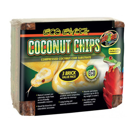Eco Earth COCONUT CHIPS 3 briques x 500g Zoomed