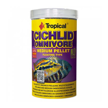 CICHLID OMNIVORE MEDIUM PELLET 500ml---