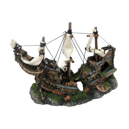 BATEAU SUR ROCHERS 29,2x12.7x20cm
