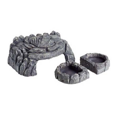 FEEDING DISHES HIDEOUT 3 IN 1 22x14x9cm REPTIZOO