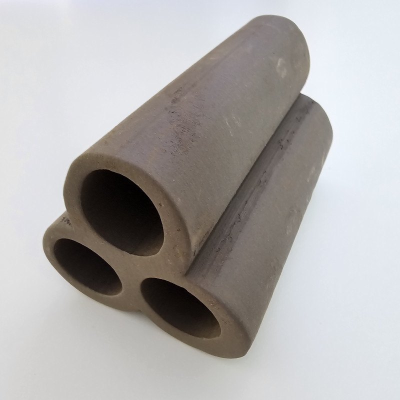 Abris Crevettes 3 Cylindres – Terre Cuite Taupe 10 cm