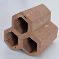 Abris Crevettes & Écrevisses – Cylindres Hexagonaux 6 cm – Terre Cuite