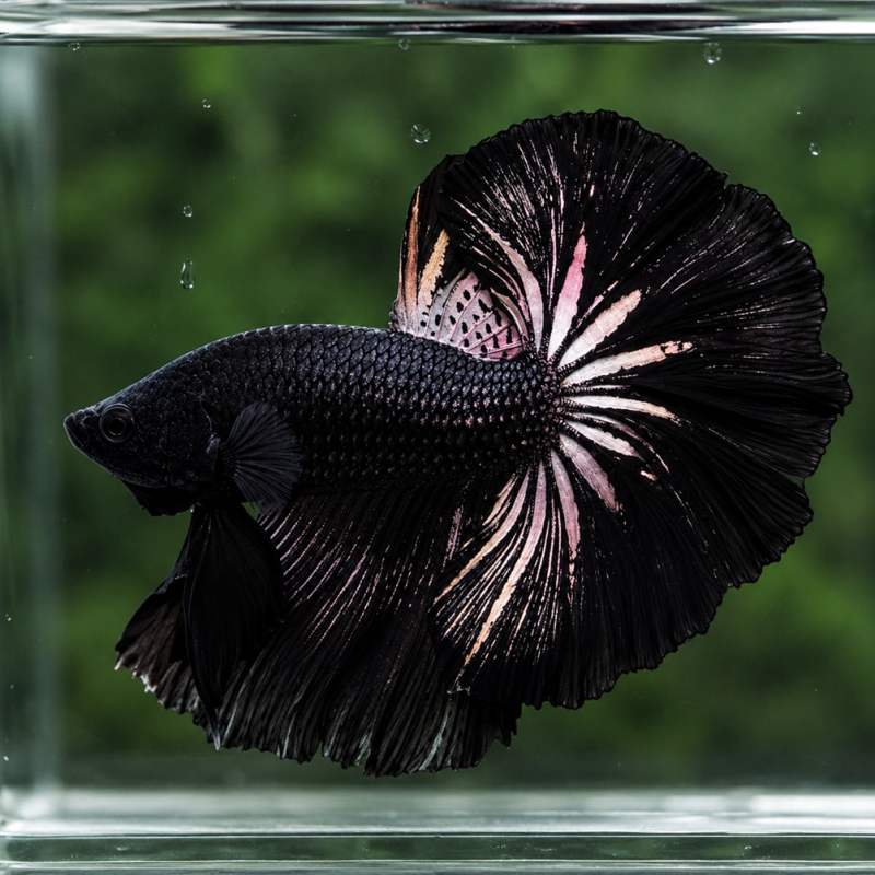 Betta splendens mâle Show HM Black Orchid 4-4,5 cm