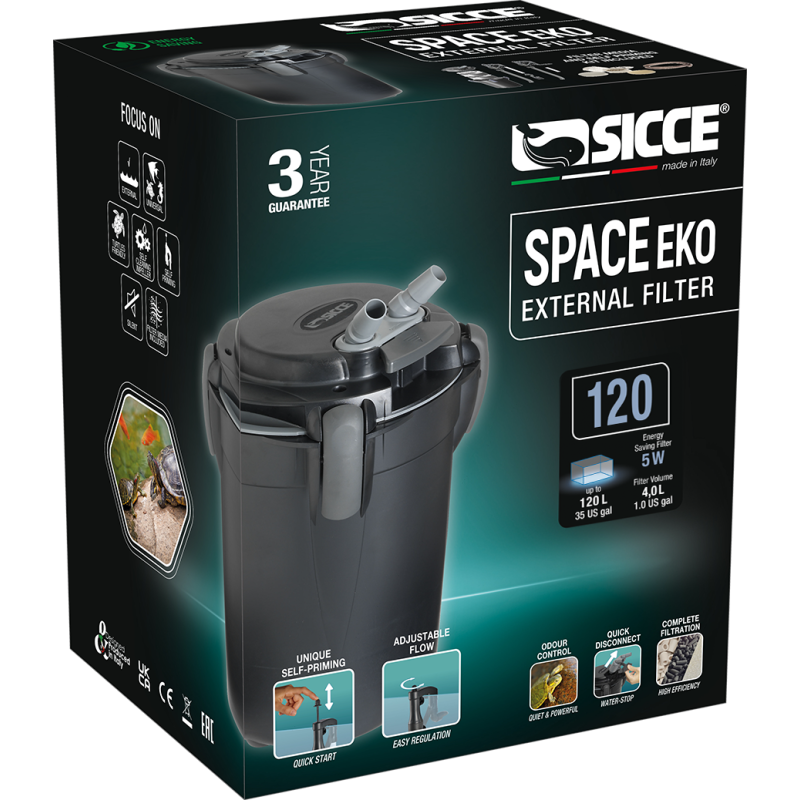 FILTRE SPACE EKO 120 550 l/h – Filtre externe – SICCE