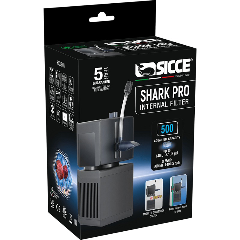 FILTRE SHARK PRO 500 500 l/h – Filtre interne magnétique – SICCE
