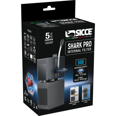 FILTRE SHARK PRO 500 500 l/h – Filtre interne magnétique – SICCE