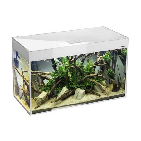 *AQUARIUM GLOSSY 120 BLANC 2.0 led 3x17w 120x40x63cm 260L (sur command
